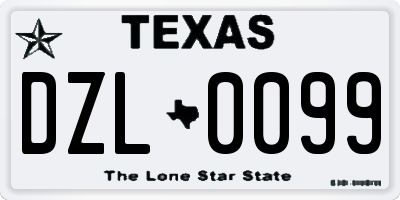 TX license plate DZL0099