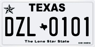 TX license plate DZL0101