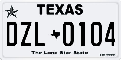 TX license plate DZL0104