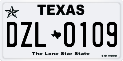 TX license plate DZL0109