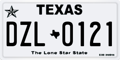 TX license plate DZL0121