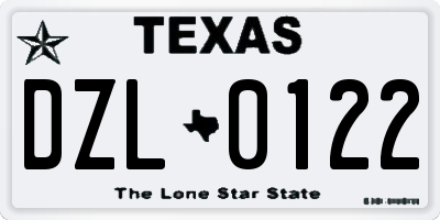TX license plate DZL0122