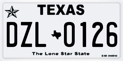 TX license plate DZL0126