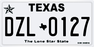 TX license plate DZL0127