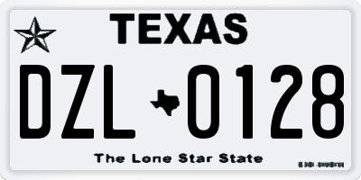 TX license plate DZL0128