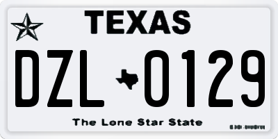 TX license plate DZL0129