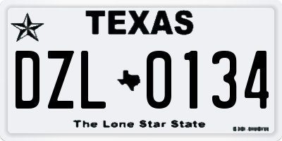 TX license plate DZL0134