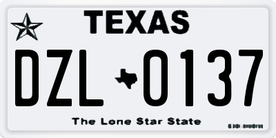 TX license plate DZL0137