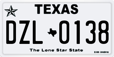 TX license plate DZL0138