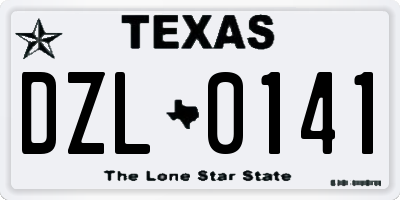 TX license plate DZL0141