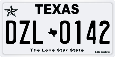 TX license plate DZL0142