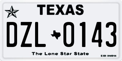 TX license plate DZL0143