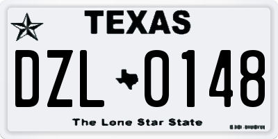 TX license plate DZL0148
