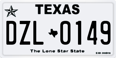 TX license plate DZL0149