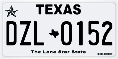 TX license plate DZL0152