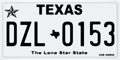 TX license plate DZL0153
