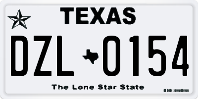 TX license plate DZL0154