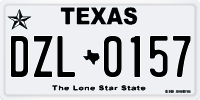TX license plate DZL0157