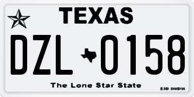 TX license plate DZL0158
