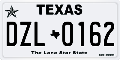 TX license plate DZL0162