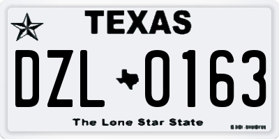 TX license plate DZL0163