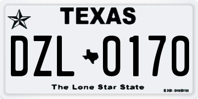 TX license plate DZL0170