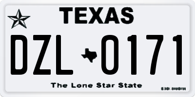 TX license plate DZL0171