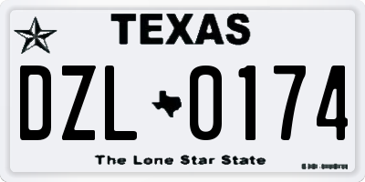 TX license plate DZL0174