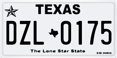 TX license plate DZL0175