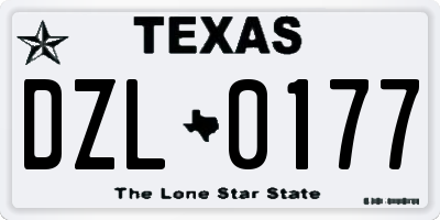 TX license plate DZL0177