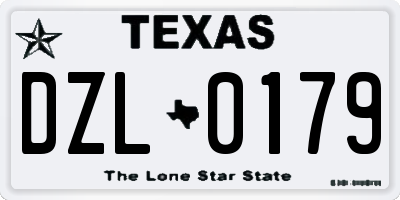 TX license plate DZL0179