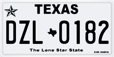 TX license plate DZL0182