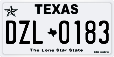 TX license plate DZL0183