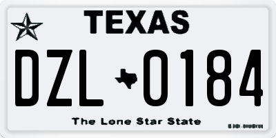 TX license plate DZL0184
