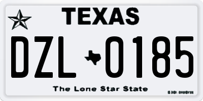 TX license plate DZL0185
