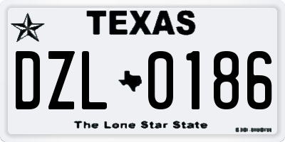 TX license plate DZL0186