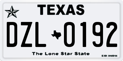 TX license plate DZL0192