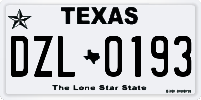 TX license plate DZL0193