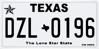 TX license plate DZL0196
