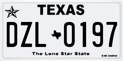 TX license plate DZL0197