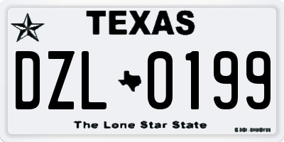 TX license plate DZL0199