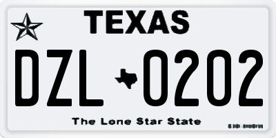 TX license plate DZL0202