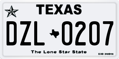 TX license plate DZL0207