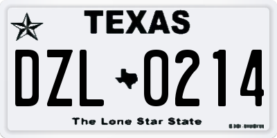 TX license plate DZL0214