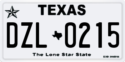 TX license plate DZL0215