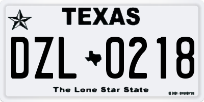 TX license plate DZL0218