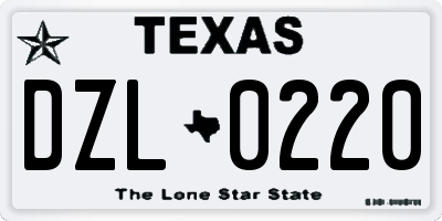 TX license plate DZL0220