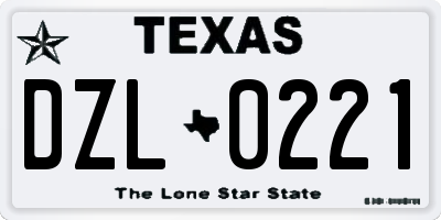 TX license plate DZL0221
