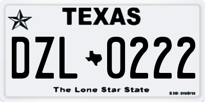 TX license plate DZL0222