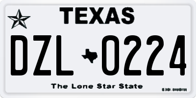TX license plate DZL0224